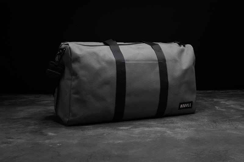 Men\'s Nobull Waxed Canvas Duffle Bags Dark / Grey | SG O2568K